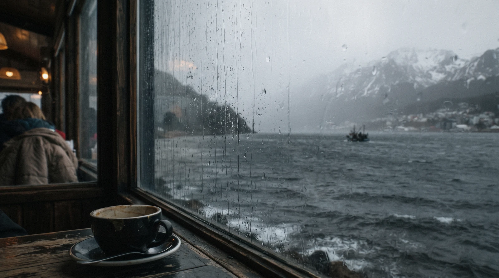 Ushuaia weather in action, with fast cloud moving over the Martial mountains above the southernmost city in the world
